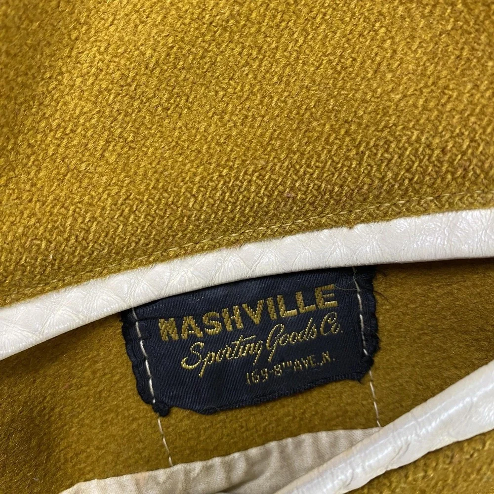 Vintage Nashville Sporting Goods Varsity Jacket Mens Medium 1968 Wool Leather